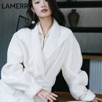 LAMERRY/朗美睿秋冬新品廓形天丝羊毛双面呢大衣