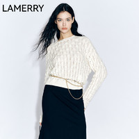 LAMERRY/朗美睿米白色温柔风百搭羊绒衫套头毛针织衫女24冬季新款