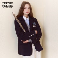 Teenie Weenie小熊春装时髦两件套西服外套气质职场通勤 藏青色 L 170/L