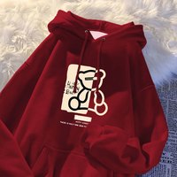 本命年蛇年衣服红色女士卫衣秋冬季加绒加厚2025连帽外套上衣 144（咖啡字母） 3XL