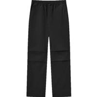 森马休闲裤女工装裤纯色质感长裤夏季凉感防晒伞兵裤黑色裤子 150/58A/XS