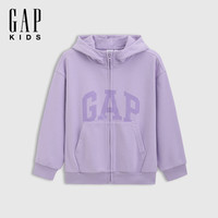 Gap男女童2025春季重磅印花logo连帽卫衣儿童装外套673804 淡紫色 160 cm(14-15岁)亚洲尺码
