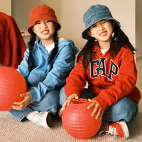 Gap男女童2025春季重磅印花logo连帽卫衣儿童装外套673804 蓝色 110 cm(4-5岁)亚洲尺码