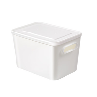 美丽雅桌面收纳盒家用化妆品零食玩具杂物储物盒塑料带把手收纳筐 【无盖】小号 23*15.5*16.4