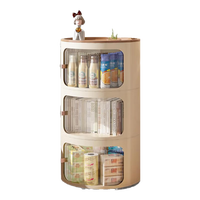 星优奶油风圆形床头柜简约现代床边卧室儿童创意置物收纳柜子