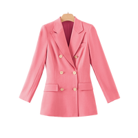 晚白【直降】西服通勤百搭西装外套女 玫红色 S