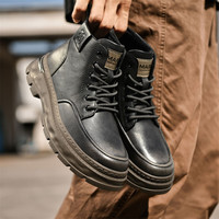 马克华菲马丁靴男2025冬季休闲短靴高帮皮鞋男鞋复古靴子男款