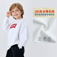 Levi's李维斯【新年系列】儿童卫衣男女童圆领长袖2025春季童装套头 明亮白 150 /72 【身高140-152cm】