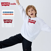 Levi's李维斯【新年系列】儿童卫衣男女童圆领长袖2025春季童装套头 明亮白 160 /76 【身高152-158cm】