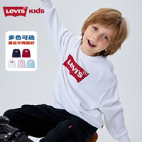 Levi's李维斯【新年系列】儿童卫衣男女童圆领长袖2025春季童装套头 明亮白 110 /56 【身高104-110cm】