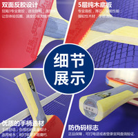 红双喜乒乓球拍五星级六星专业级兵乓球拍狂飙3胶皮直横拍6八九星