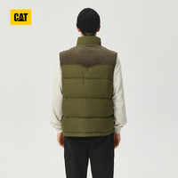 CAT卡特24秋男女同款户外休闲工装立领棉马夹马甲外套 深卡其 S