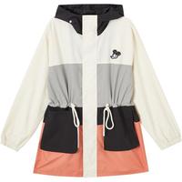 美特斯邦威夹克男女同款春秋IP米奇长款拼色时尚潮流百搭宽松外套 灰橘色组 170/M