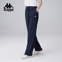 卡帕（Kappa）背靠背女子运动长裤25春夏冰蓝色梭织休闲户外裤子K0F42AK70D 暗夜蓝黑-906 M