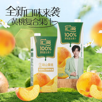 汇源 【干净配料，没有科技】100%果汁 混合口味尝鲜装（7月份到期） 1L*2盒（黄桃汁+黄桃汁）