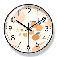 金格羽挂钟客厅家用轻奢现代简约时钟个性创意挂饰钟表 平安喜乐 12英寸
