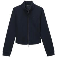 热风立领卫衣2025年春季女士拉链开衫卫衣修身打底外套上衣 14粉红 M