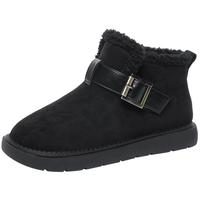 大东女鞋雪地靴冬季休闲平底套脚羊羔毛绒里短靴短靴0720 37