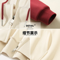 雪中飞 SNOWFLYING卫衣外套女春秋2025女士撞色连帽开衫中宽松上衣PC 酒红色17142F 175/96A