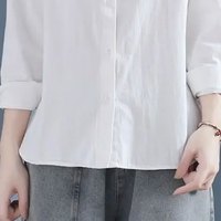 子牧棉麻2024秋装 女文艺翻领衬衣复古长袖宽松显瘦时尚衬衫上衣3598 白色 L (110-120斤)