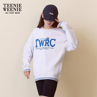 Teenie Weenie小熊春装季圆领灰色卫衣短款宽松小个子上衣美式复古 浅灰色 L (170) 170/L