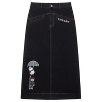 Teenie Weenie小熊女装春季小A磨毛休闲中长牛仔复古基础款半身裙 深灰色 L (170)