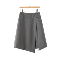 晚白【断码直降】新款时尚简约裙子百搭纯色通勤高腰通勤小A短裙