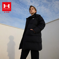 安德玛（Under Armour）【热力羽绒】童装羽绒服男女童秋冬中长款保暖羽绒服244206314 黑色 160 -偏大一码