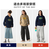 Gap男女装2025春季贴布绣logo袋鼠袋连帽卫衣休闲上衣721290 海军蓝 XS (165/84A)亚洲尺码