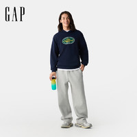 Gap 男女装2025春季新款贴布绣logo袋鼠袋连帽卫衣休闲上衣721290 海军蓝 L (175/96A)亚洲尺码