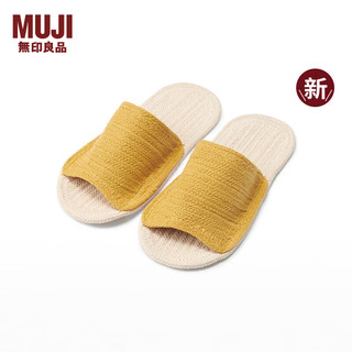 无印良品（MUJI）男女通用 室内拖鞋 前开 男鞋女鞋 25年春季 JKAG2A5S 原色×暗黄色 26 cm/42码 (2.0)/L