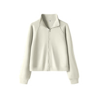 真维斯(Jeanswest)纯色休闲短外套2025春季星空棉立领开衫温柔上衣女JR 灰绿8702 175/96A/XL