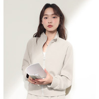 真维斯（Jeanswest）纯色休闲短外套2025春季星空棉立领开衫温柔上衣女JR 浅卡其8987 170/92A/L