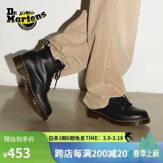 Dr.Martens 马丁（DR.MARTENS）939男女秋季舒适百搭软皮黑色女工装靴中帮马丁靴 黑色 38