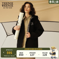 TEENIE WEENIE 小熊春装帅气连帽城市轻户外防水夹克外套女 黑色 S (160)