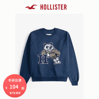 HOLLISTER 霍利斯特 24春秋款经典LOGO抓绒卫衣男装女装KI322-4216 海军蓝 S (175/92A)