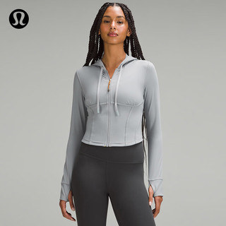 lululemon丨Waist-Seamed Nulu™ 女士腰部缝线拉链连帽衫 LW3HOPS 犀牛灰 8