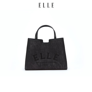 88VIP：ELLE 女包2025新款包包老花托特包水洗牛仔手提包秋冬大容量单肩包