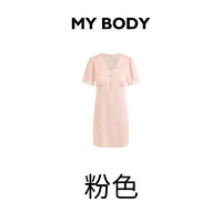 88VIP：MY BODY 商场同款MYBODY性感蕾丝V领舒适亲肤带胸垫睡衣裙女2025夏季新款