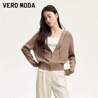 VERO MODA 奥莱针织开衫女秋冬新款含羊毛连帽简约休闲外套毛衣