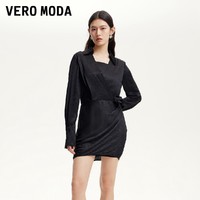 VERO MODA 连衣裙2025春新款肌理光泽感面料连衣裙可拆卸装饰优雅