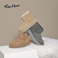 REEMOOR睿慕2024冬季雪地棉鞋厚底增高加绒加厚东北大棉鞋女 38