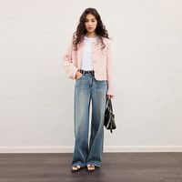 自巧小个子名媛气质高级感小香风外套女2025春装粉色短款上衣 粉白条 XXS (1码)