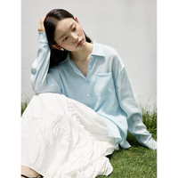 自巧小个子轻薄宽松物理防晒衬衫女2024夏季设计感显瘦上衣 冰川蓝 S (3码)