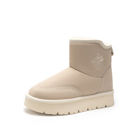 natursun时尚雪地靴女2024冬季百搭休闲短靴羊毛保暖靴厚底靴子 35