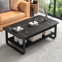 安洛森茶几客厅2025家用简约现代小户型简易小桌子出租屋用沙发茶桌 【加粗钢架】黑色+白圈80cm