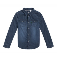 Levi's李维斯童装春秋款男童衬衫牛仔儿童经典水洗设计男女童衬衣长袖 映像蓝 140 /68 【身高128-140cm】 140/68(S)