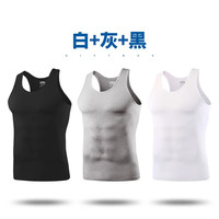 雅鹿3件装男士背心男100%纯棉夏季运动宽肩打底吸汗无袖汗衫坎肩 【白白白】纯棉背心3件 3XL 【150-180斤】 3XL【150-180斤】