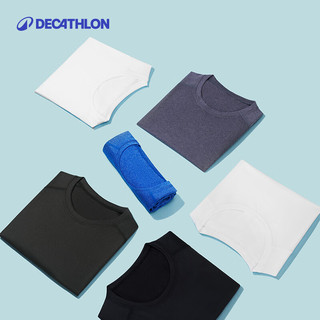 迪卡侬 DECATHLON 运动短袖T恤 4108227烟灰色M 浅烟灰色