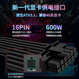 长城（Great Wall）额定2000W N20金牌全模 ATX3.1电源（原生PCIe5.1接口/织模组线/智能温控）